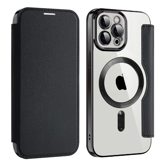 Θήκη MagSafe για Apple iPhone 12 Pro Max, Techsuit, SmartMag Book, Μαύρη