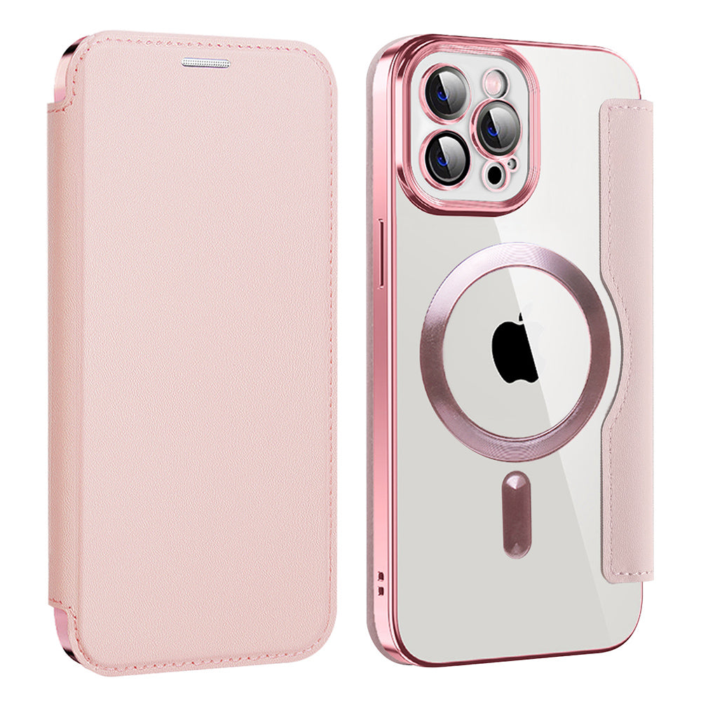 MagSafe Case for Apple iPhone 12 Pro Max, Techsuit, SmartMag Book, Pink