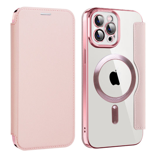 Θήκη MagSafe για Apple iPhone 12 Pro Max, Techsuit, SmartMag Book, Ροζ
