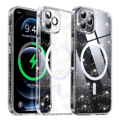 Θήκη MagSafe για Apple iPhone 12 Pro Max, Techsuit, SparkleSkin, Διαφανής
