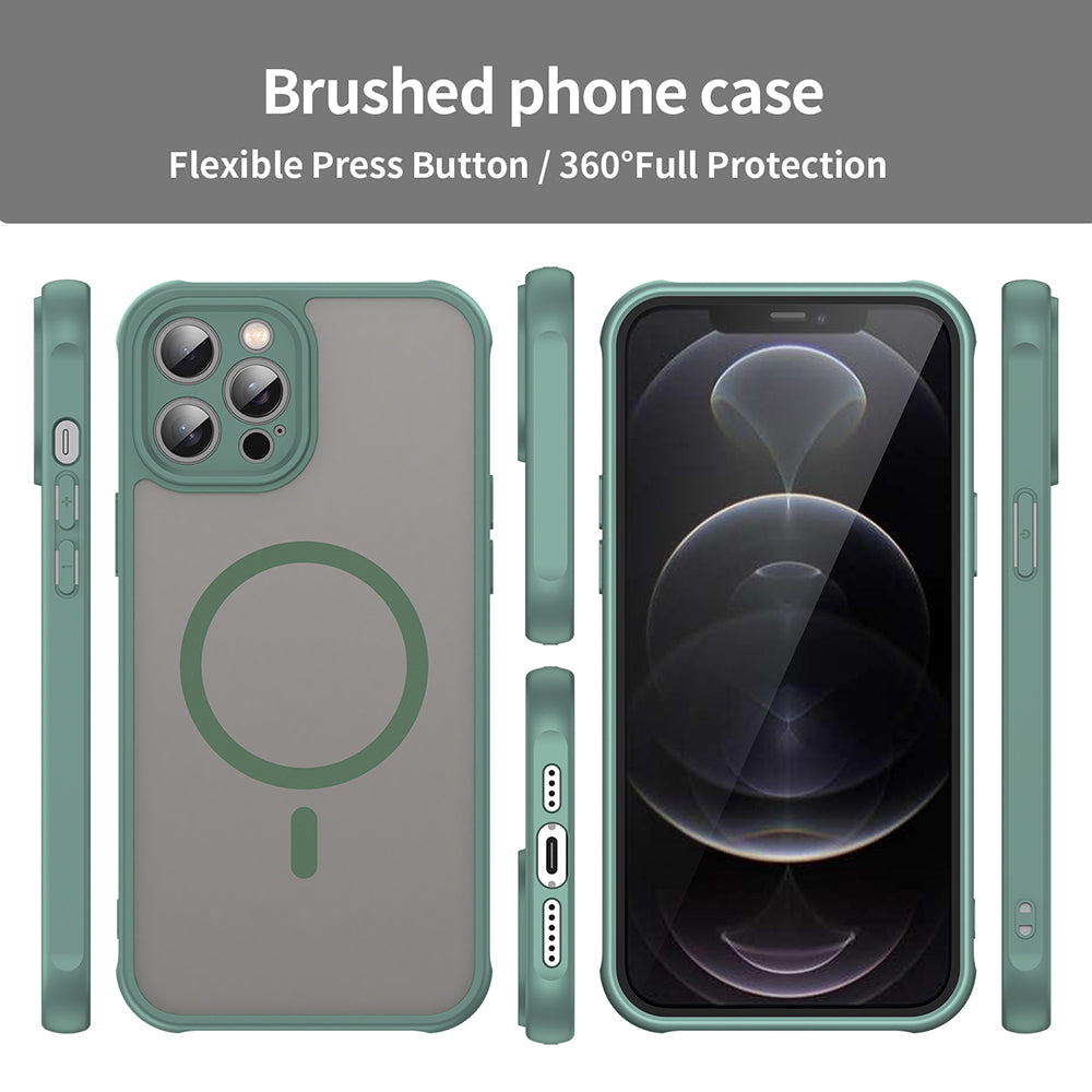 MagSafe Case for Apple iPhone 12 Pro, Techsuit, HaloFrost II, Green