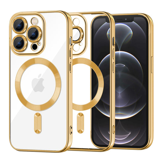 Θήκη MagSafe για Apple iPhone 12 Pro, Techsuit, Luxury Crystal, Χρυσή