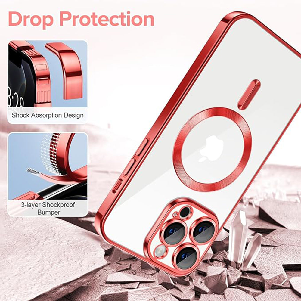Θήκη MagSafe για Apple iPhone 12 Pro, Techsuit, Luxury Crystal, Κόκκινο