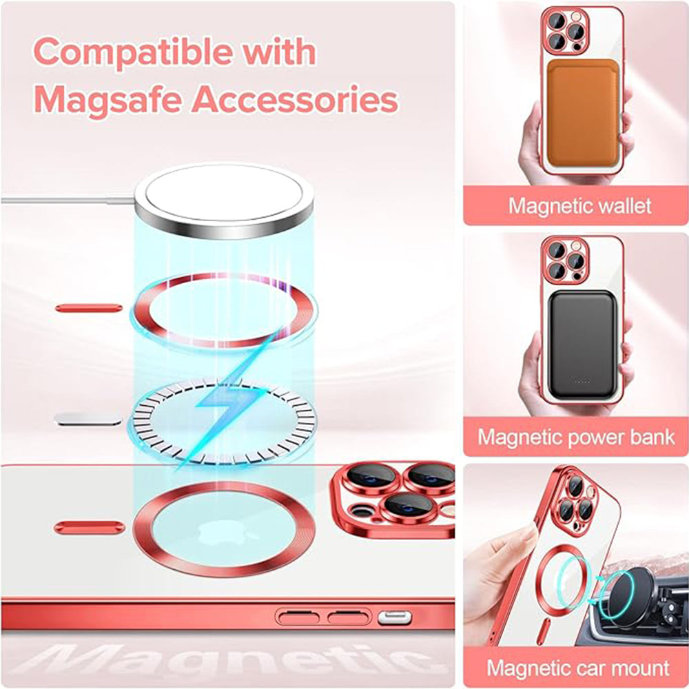 Θήκη MagSafe για Apple iPhone 12 Pro, Techsuit, Luxury Crystal, Κόκκινο