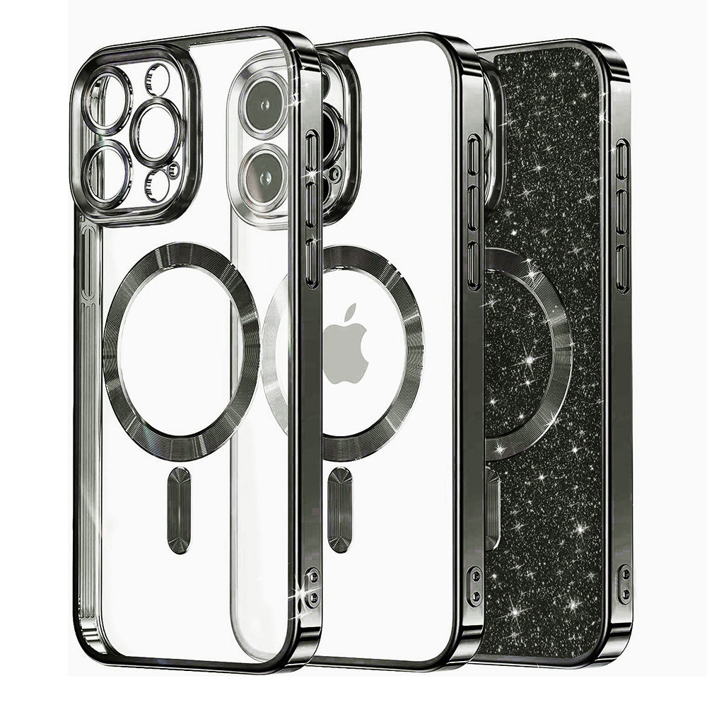 Θήκη MagSafe για Apple iPhone 12 Pro, Techsuit, Luxury Glitter, Μαύρη