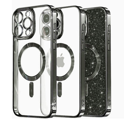 Θήκη MagSafe για Apple iPhone 12 Pro, Techsuit, Luxury Glitter, Μαύρη
