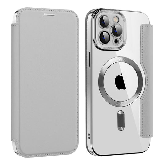 MagSafe Case for Apple iPhone 12 Pro, Techsuit, SmartMag Book, Gray
