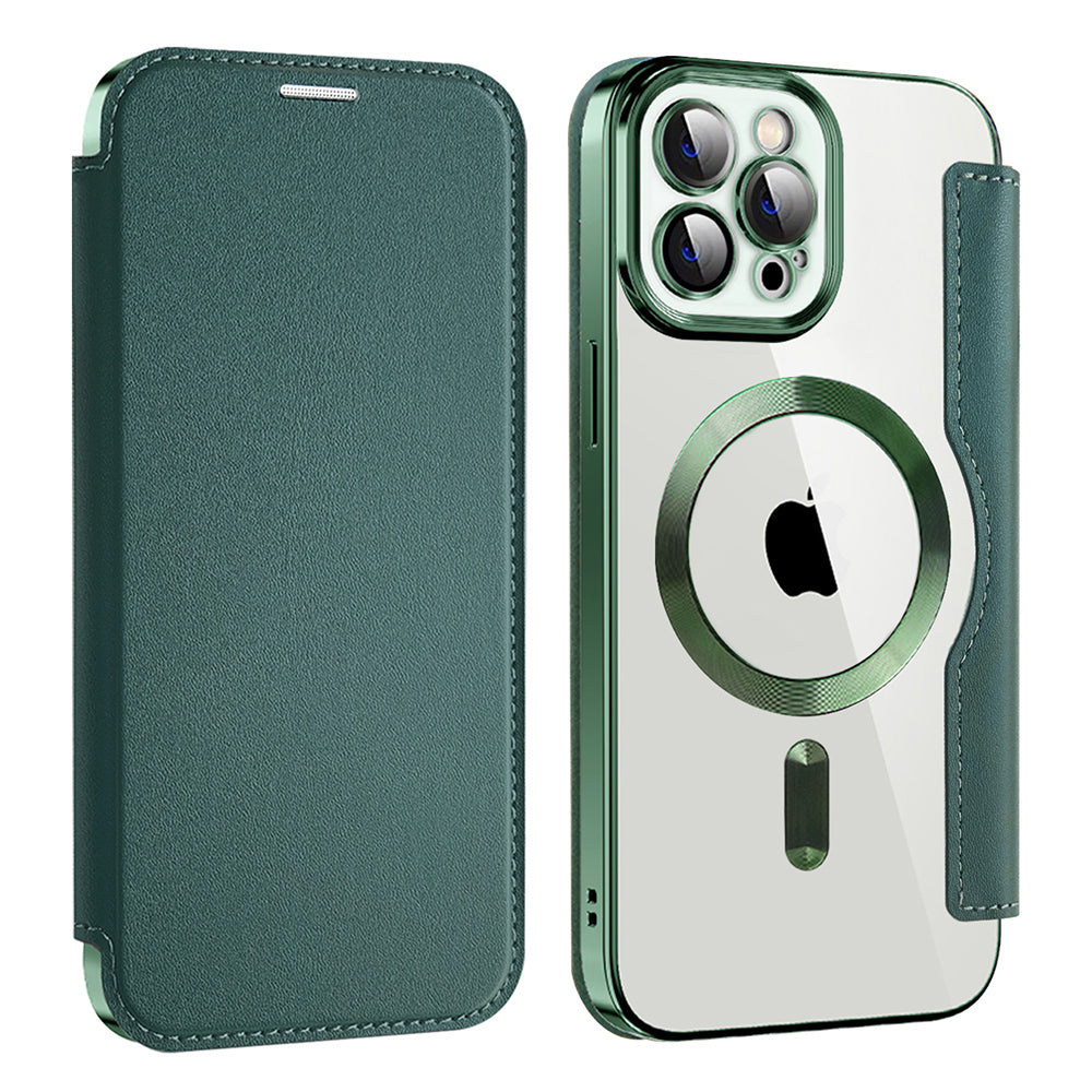 Θήκη MagSafe για Apple iPhone 12 Pro, Techsuit, SmartMag Book, Πράσινο