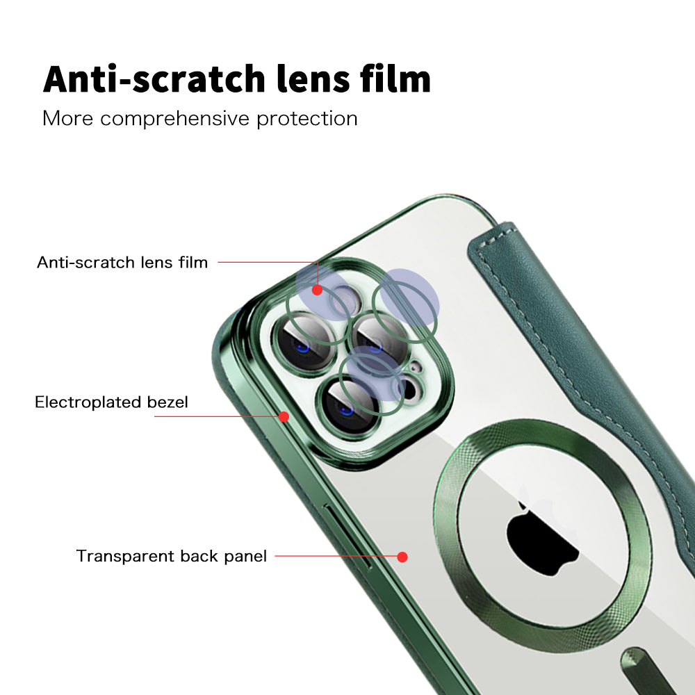 Θήκη MagSafe για Apple iPhone 12 Pro, Techsuit, SmartMag Book, Πράσινο