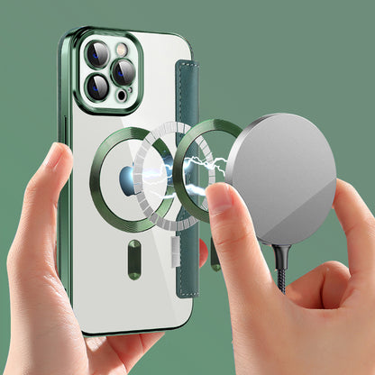 Θήκη MagSafe για Apple iPhone 12 Pro, Techsuit, SmartMag Book, Πράσινο