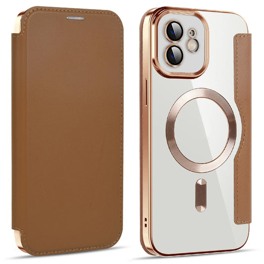 Θήκη MagSafe για Apple iPhone 12, Techsuit, SmartMag Book, Καφέ