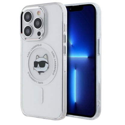 Θήκη MagSafe για Apple iPhone 13 Pro, Karl Lagerfeld, IML Metal Choupette's Head, Λευκή.