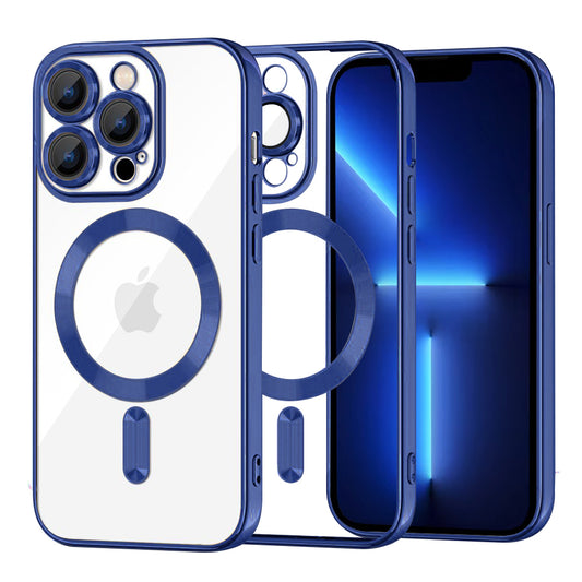Θήκη MagSafe για Apple iPhone 13 Pro Max, Techsuit, Luxury Crystal, Σκούρο Μπλε