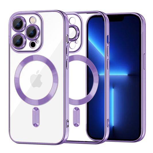 Θήκη MagSafe για Apple iPhone 13 Pro Max, Techsuit, Luxury Crystal, Ανοιχτό Μωβ