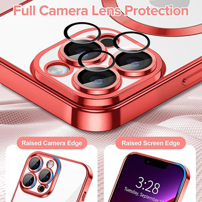 Θήκη MagSafe για Apple iPhone 13 Pro Max, Techsuit, Luxury Crystal, Κόκκινο