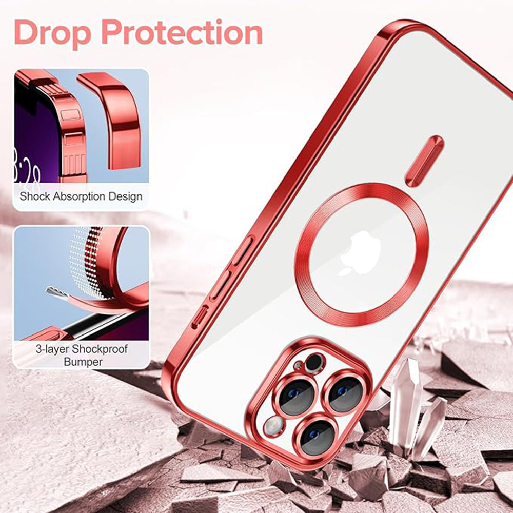 Θήκη MagSafe για Apple iPhone 13 Pro Max, Techsuit, Luxury Crystal, Κόκκινο