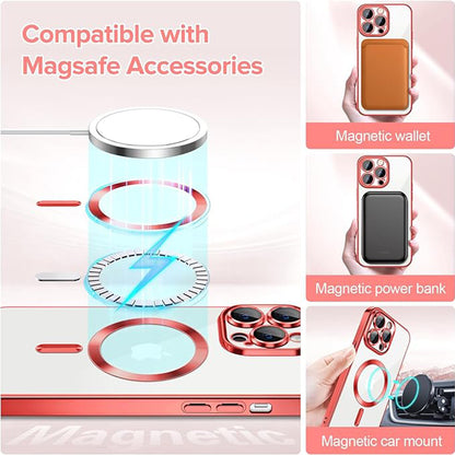 Θήκη MagSafe για Apple iPhone 13 Pro Max, Techsuit, Luxury Crystal, Κόκκινο