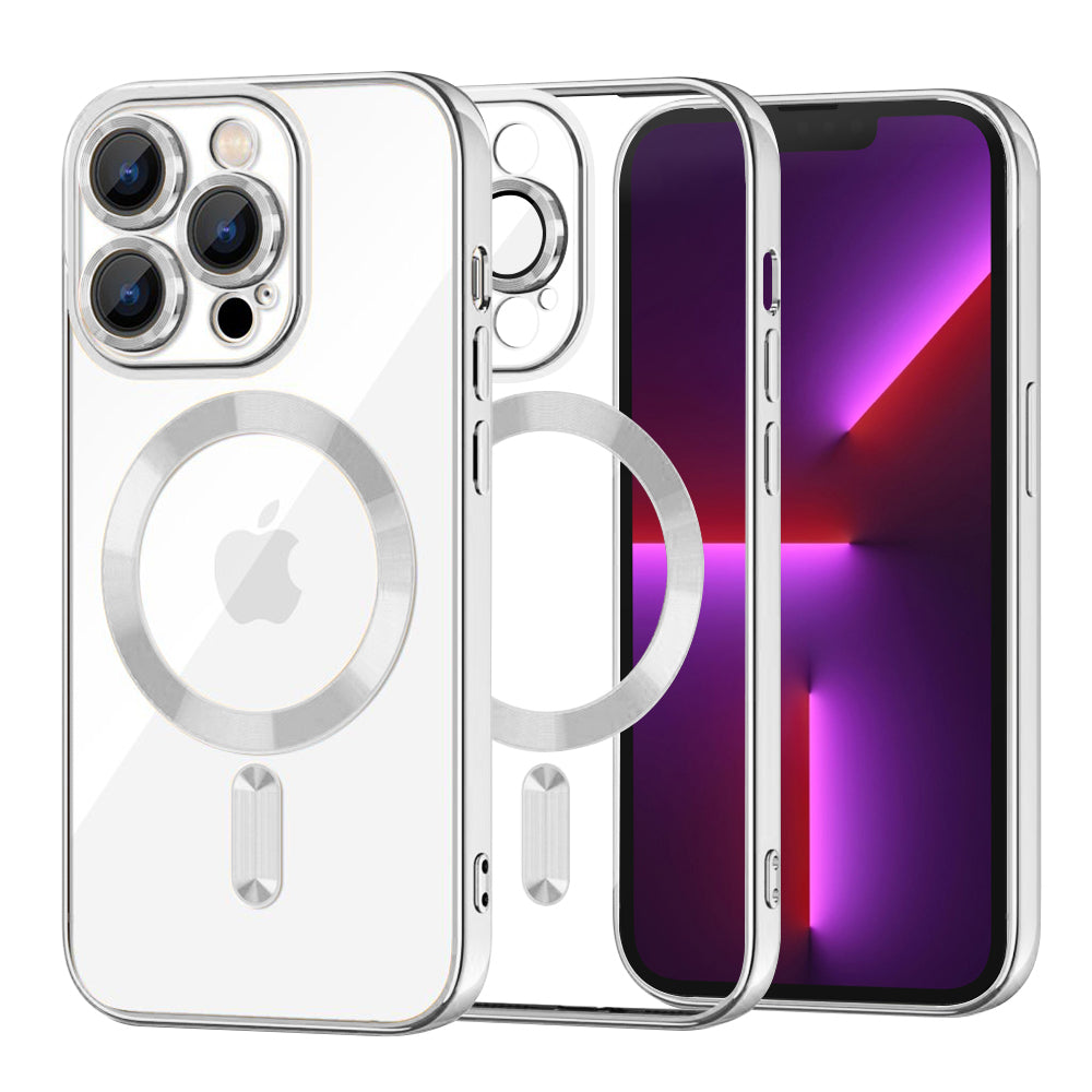 Θήκη MagSafe για Apple iPhone 13 Pro, Techsuit, Luxury Crystal, Ασημί