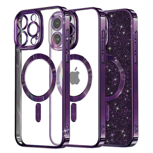 Θήκη MagSafe για Apple iPhone 13 Pro, Techsuit, Luxury Glitter, Σκούρο Μωβ