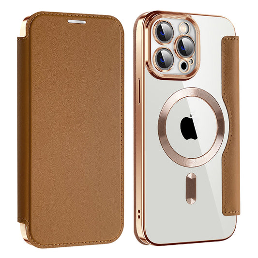 Θήκη MagSafe για Apple iPhone 13 Pro, Techsuit, SmartMag Book, Καφέ