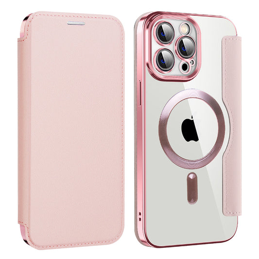 Θήκη MagSafe για Apple iPhone 13 Pro, Techsuit, SmartMag Book, Ροζ