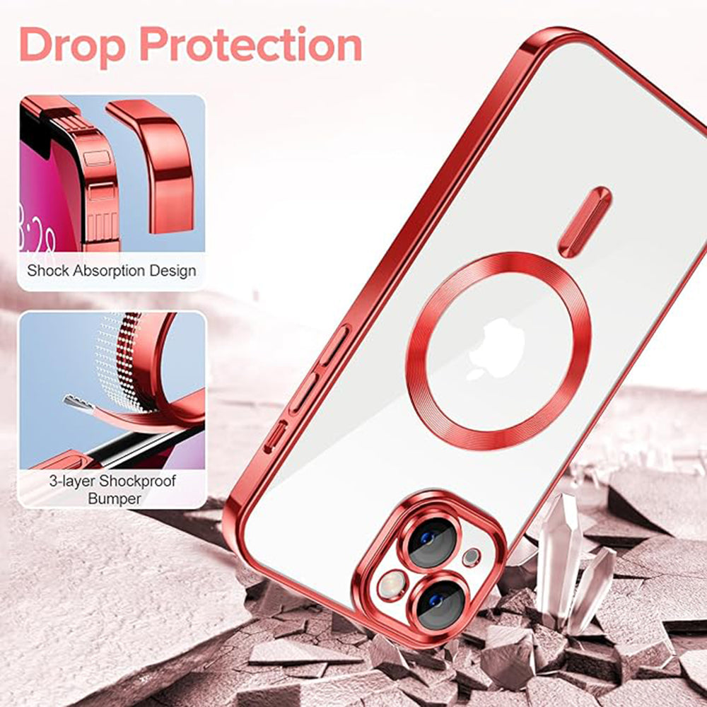 Θήκη MagSafe για Apple iPhone 13, Techsuit, Luxury Crystal, Κόκκινο