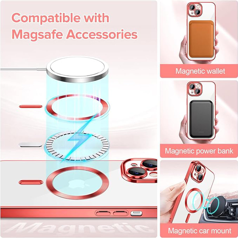 Θήκη MagSafe για Apple iPhone 13, Techsuit, Luxury Crystal, Κόκκινο