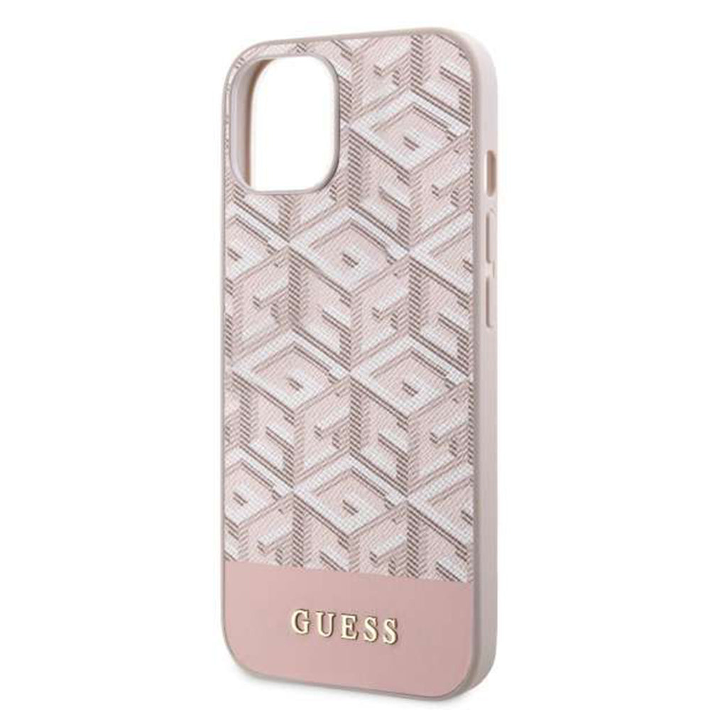 Θήκη MagSafe για Apple iPhone 14, Guess, GCube Stripes, Ροζ