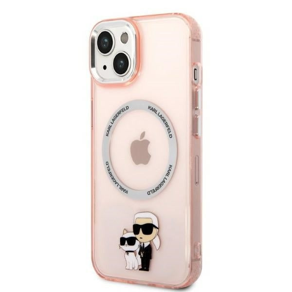 Θήκη MagSafe για Apple iPhone 14, Karl Lagerfeld, Ikonik Karl & Choupette, Ροζ