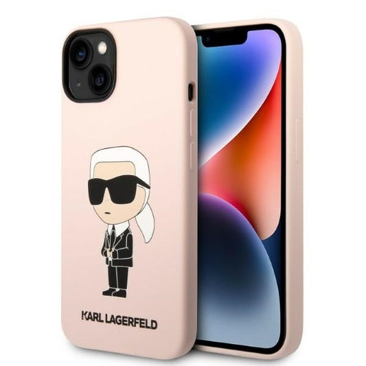 Θήκη MagSafe για Apple iPhone 14, Karl Lagerfeld, Silicone Ikonik Karl, Ροζ