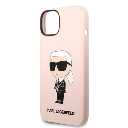 Θήκη MagSafe για Apple iPhone 14, Karl Lagerfeld, Silicone Ikonik Karl, Ροζ