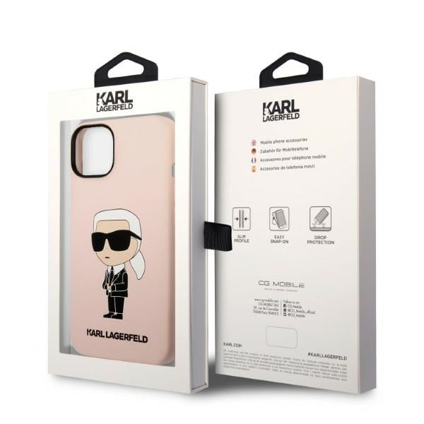 Θήκη MagSafe για Apple iPhone 14, Karl Lagerfeld, Silicone Ikonik Karl, Ροζ