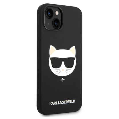 Θήκη MagSafe για Apple iPhone 14 Plus, Karl Lagerfeld, Silicone Choupette's Head, Μαύρη