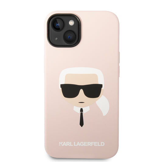 MagSafe Case for Apple iPhone 14 Plus, Karl Lagerfeld, Silicone Karl's Head, Pink