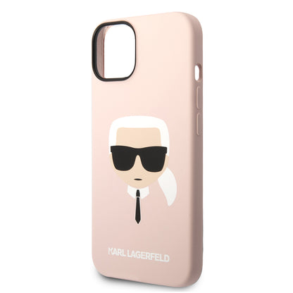 Θήκη MagSafe για Apple iPhone 14 Plus, Karl Lagerfeld, Σιλικόνη Karl's Head, Ροζ