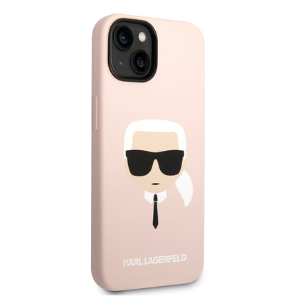 Θήκη MagSafe για Apple iPhone 14 Plus, Karl Lagerfeld, Σιλικόνη Karl's Head, Ροζ