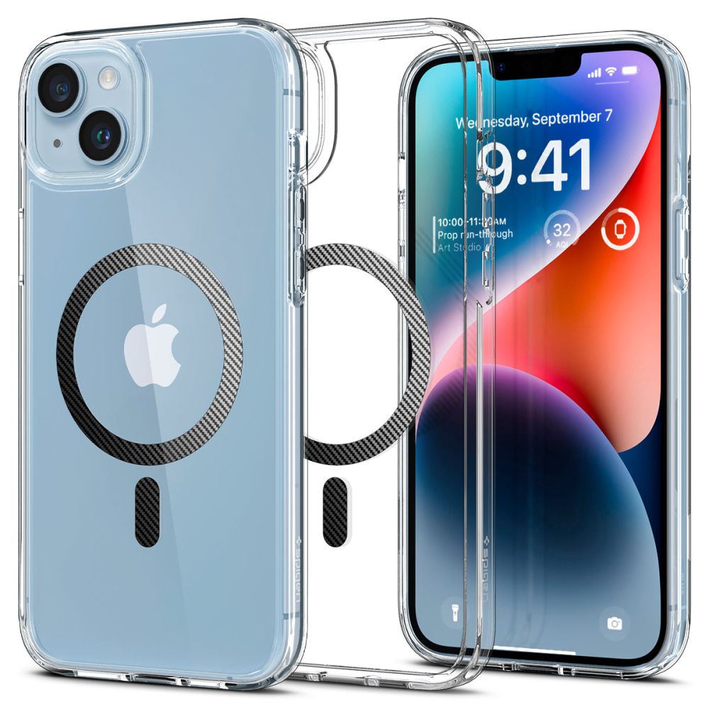 Θήκη MagSafe για Apple iPhone 14 Plus, Spigen, Ultra Hybrid Carbon, Διάφανη