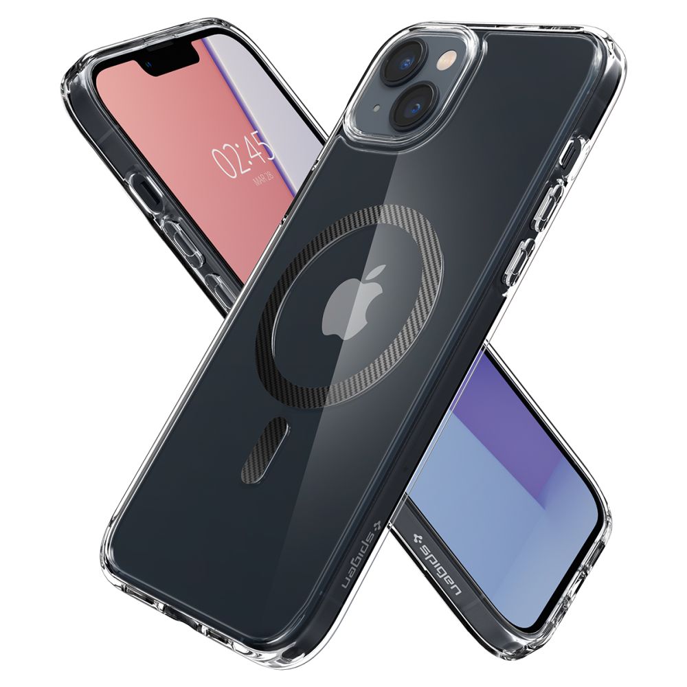 Θήκη MagSafe για Apple iPhone 14 Plus, Spigen, Ultra Hybrid Carbon, Διάφανη