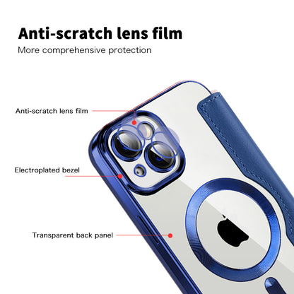 Θήκη MagSafe για Apple iPhone 14 Plus, Techsuit, SmartMag Book, Μπλε