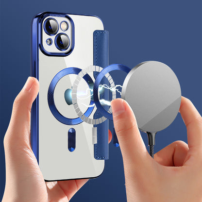 Θήκη MagSafe για Apple iPhone 14 Plus, Techsuit, SmartMag Book, Μπλε