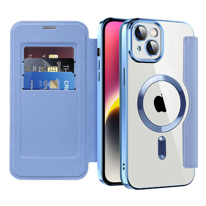 Θήκη MagSafe για Apple iPhone 14 Plus, Techsuit, SmartMag Book, Μπλε