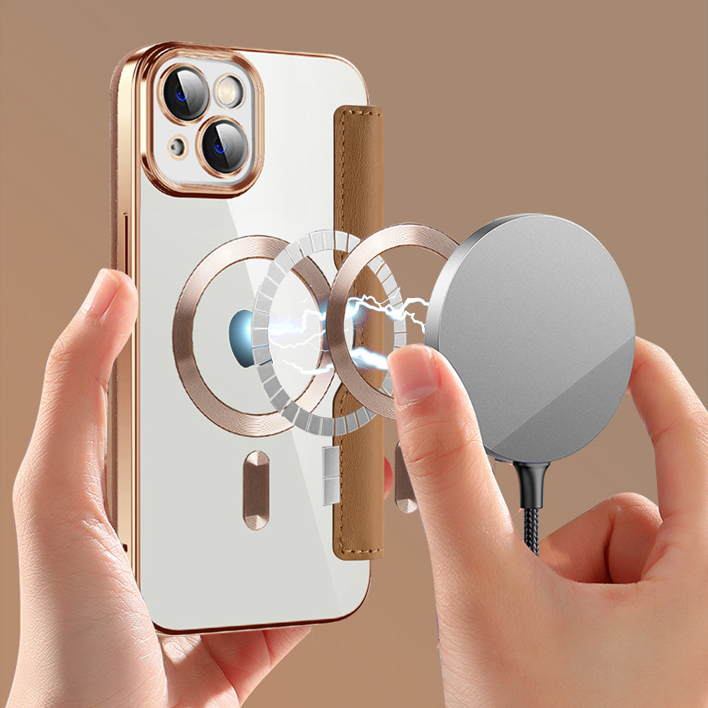 Θήκη MagSafe για Apple iPhone 14 Plus, Techsuit, SmartMag Book, Καφέ
