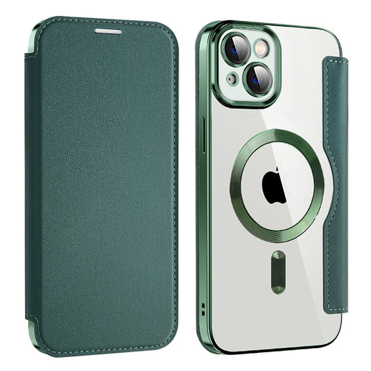 Θήκη MagSafe για Apple iPhone 14 Plus, Techsuit, SmartMag Book, Πράσινο