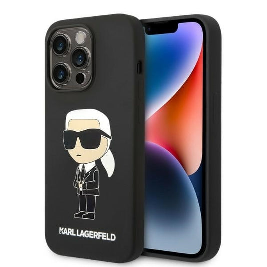 Θήκη MagSafe για Apple iPhone 14 Pro, Karl Lagerfeld, Silicone Ikonik Karl, Μαύρη