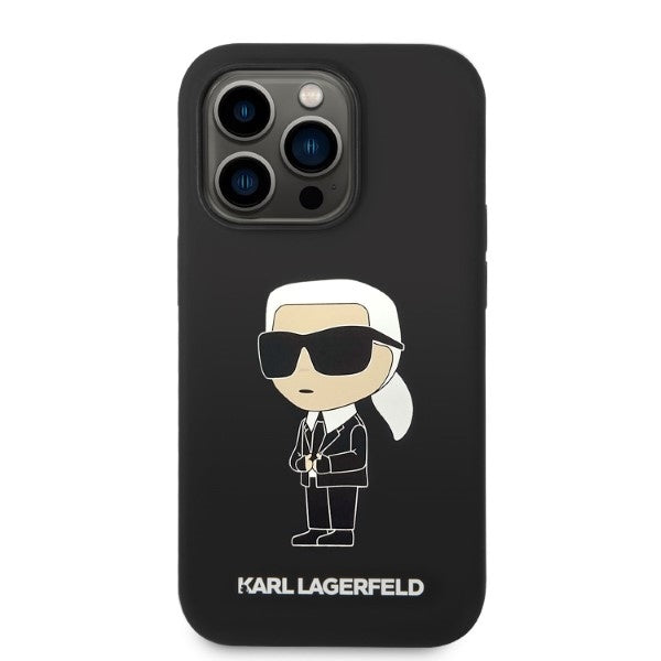 Θήκη MagSafe για Apple iPhone 14 Pro, Karl Lagerfeld, Silicone Ikonik Karl, Μαύρη
