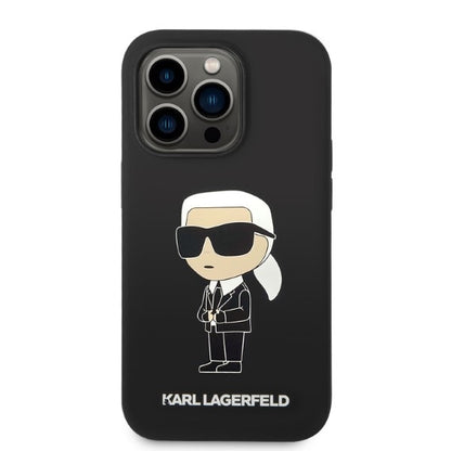 Θήκη MagSafe για Apple iPhone 14 Pro, Karl Lagerfeld, Silicone Ikonik Karl, Μαύρη