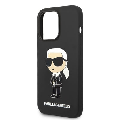 Θήκη MagSafe για Apple iPhone 14 Pro, Karl Lagerfeld, Silicone Ikonik Karl, Μαύρη