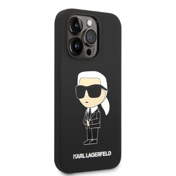 Θήκη MagSafe για Apple iPhone 14 Pro, Karl Lagerfeld, Silicone Ikonik Karl, Μαύρη