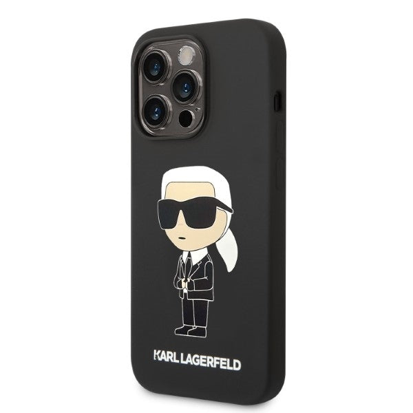 Θήκη MagSafe για Apple iPhone 14 Pro, Karl Lagerfeld, Silicone Ikonik Karl, Μαύρη