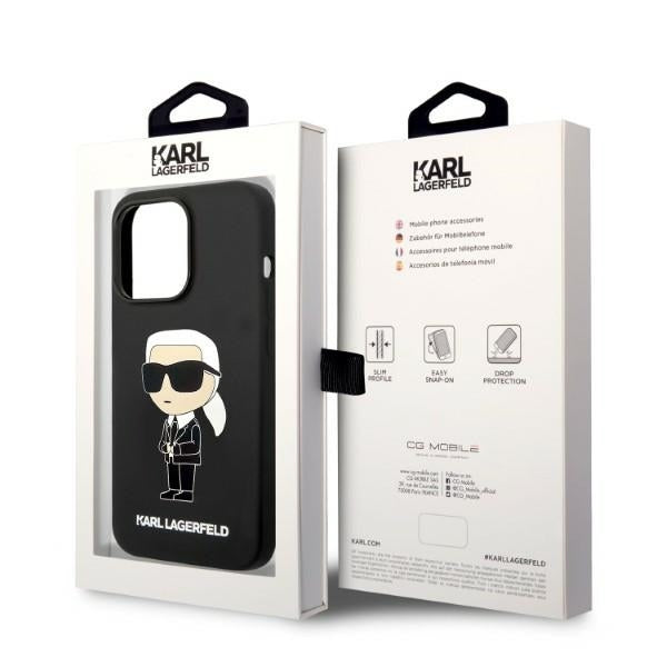 Θήκη MagSafe για Apple iPhone 14 Pro, Karl Lagerfeld, Silicone Ikonik Karl, Μαύρη
